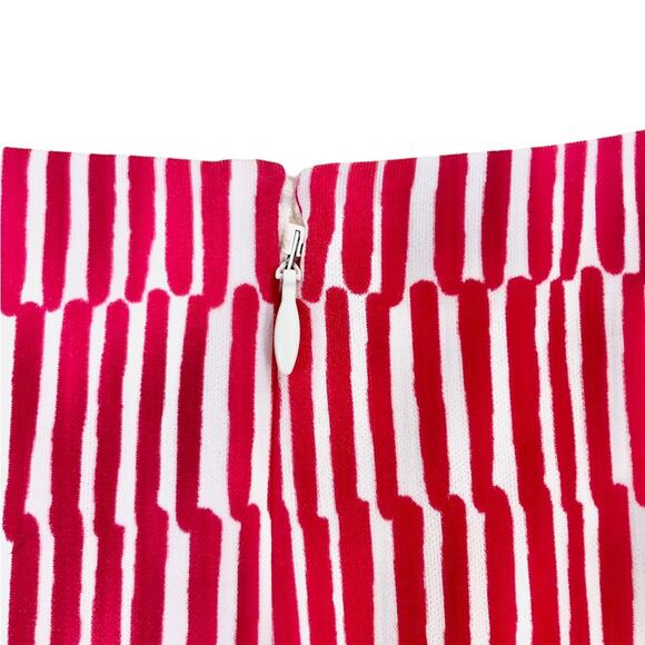 NYDJ Veronica Ruched Tie Waist Pink and White Striped Dress Size 14 - Picture 8 of 9